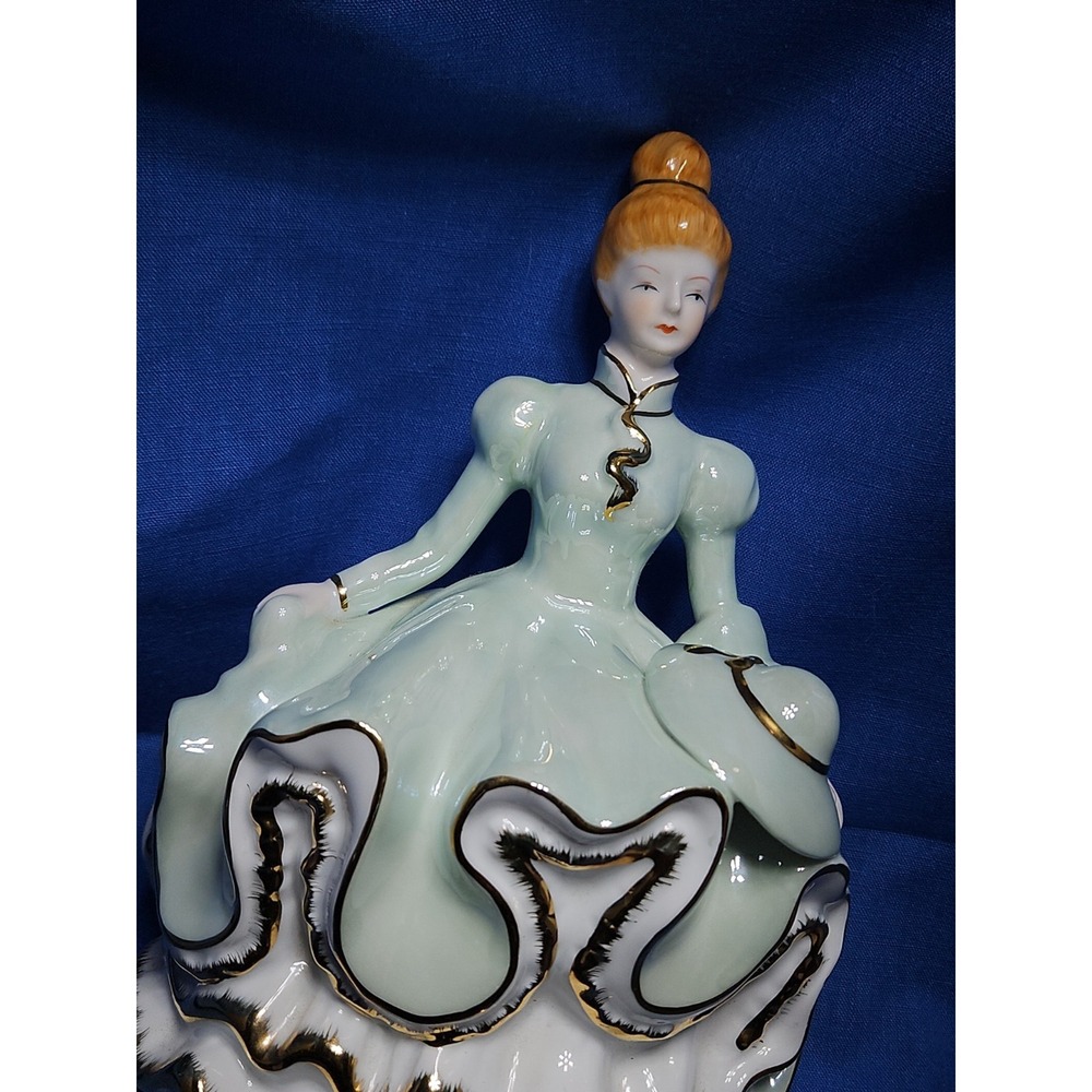 Southern Belle Musical Ode to Joy Porcelain Music Box Vintage 10" Lady Figurine